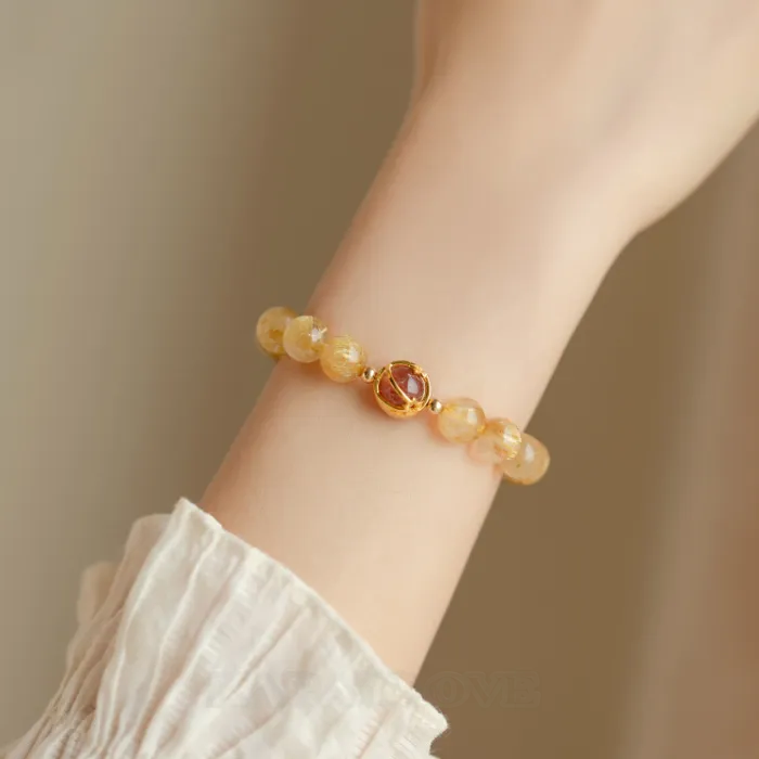 Yellow Crystal 925 Sterling Silver Yellow Gold 7" Bracelet Yellow Crystal 925 Sterling Silver Yellow Gold 7" Bracelet