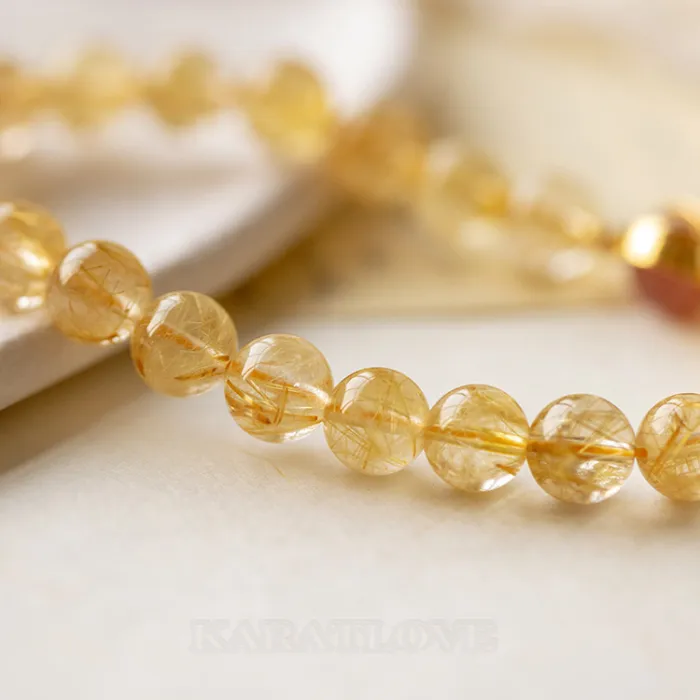 Yellow Crystal 925 Sterling Silver Yellow Gold 7" Bracelet