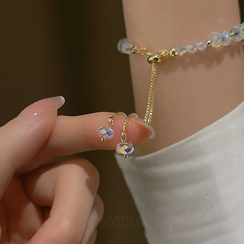 Yellow Gold Crystal Quartz 10.6 Inches Bracelet