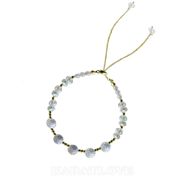 Yellow Gold Crystal Quartz 10.6 Inches Bracelet