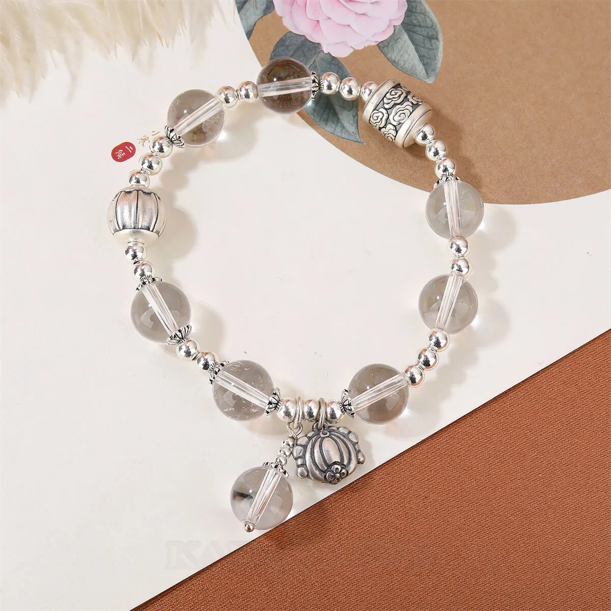 Crystal Quartz 925 Sterling Silver 7.1 Inches Bracelet