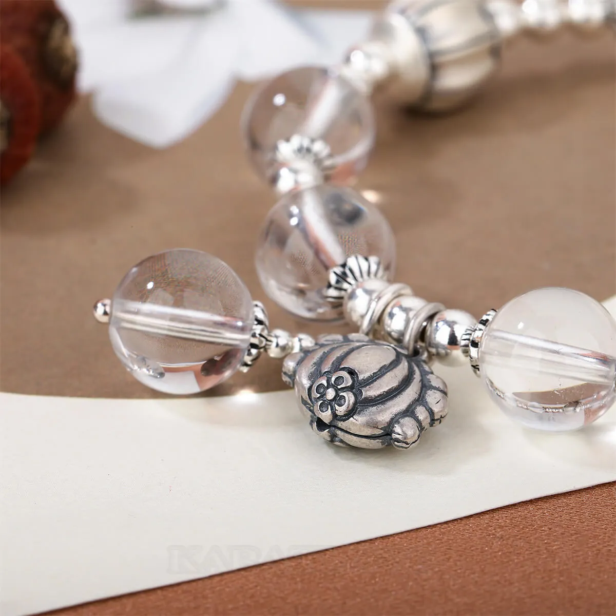 Crystal Quartz 925 Sterling Silver 7.1 Inches Bracelet
