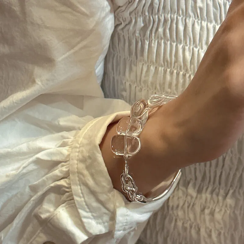 925 Sterling Silver Crystal Quartz 6.5 Inches Bracelet 925 Sterling Silver Crystal Quartz 6.5 Inches Bracelet