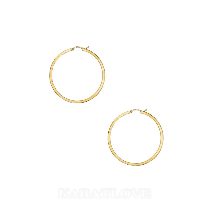 Yellow Gold Hoops Earrings Yellow Gold Hoops Earrings