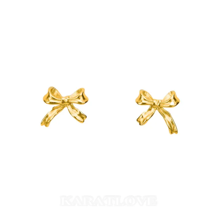 18K Gold Plated Ribbon Stud Earrings 18K Gold Plated Ribbon Stud Earrings