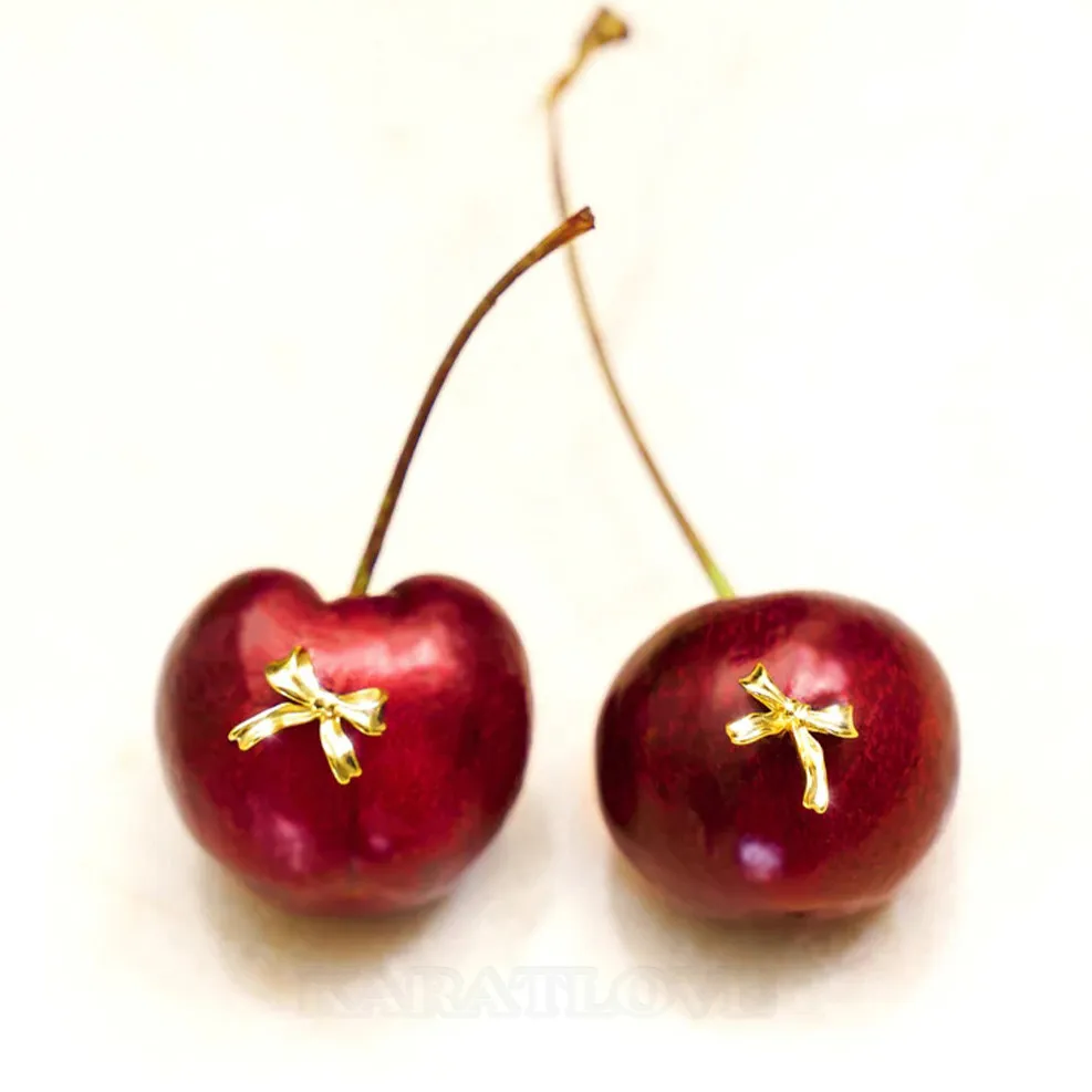 18K Gold Plated Ribbon Stud Earrings