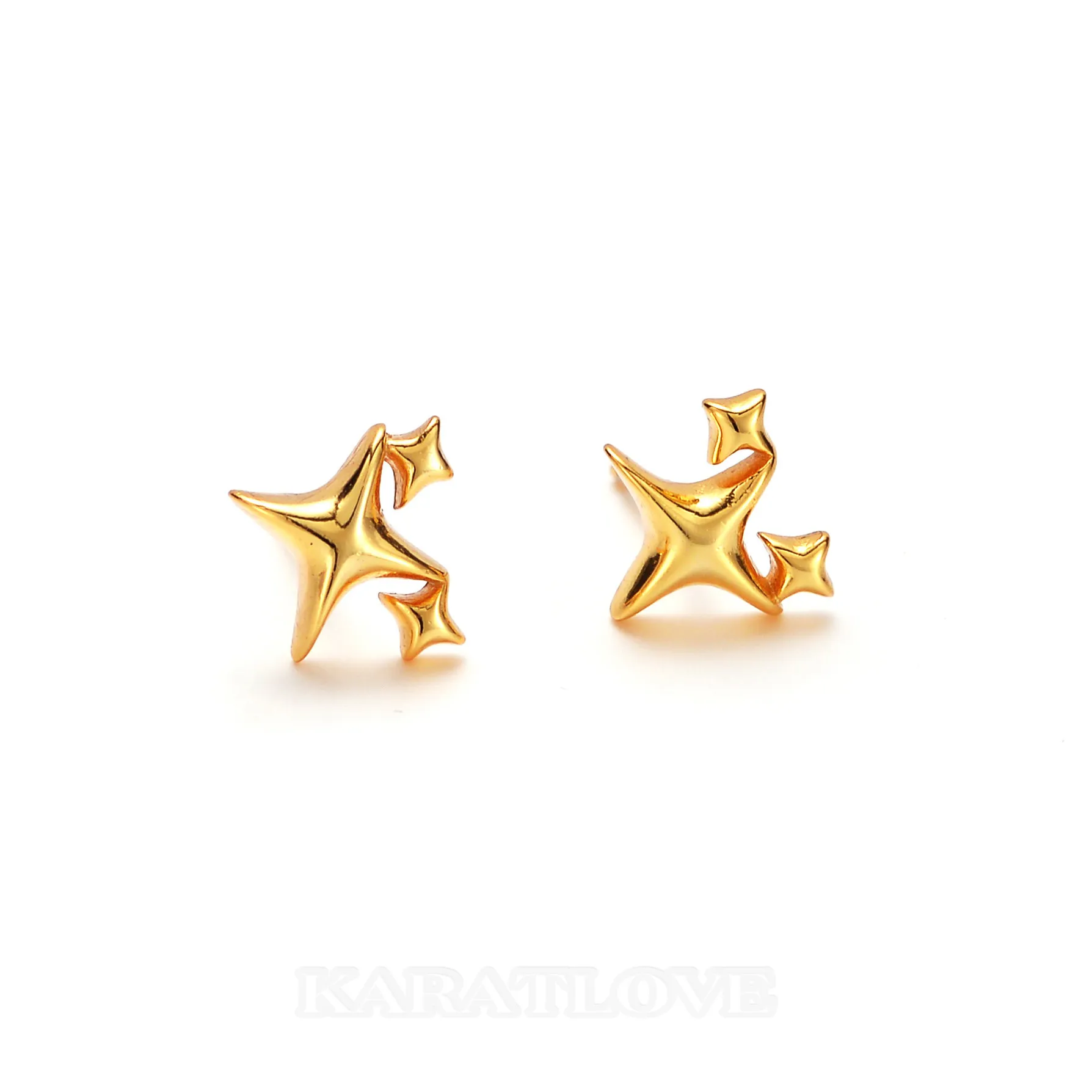 Yellow Gold 925 Sterling Silver Stud Earrings Yellow Gold 925 Sterling Silver Stud Earrings