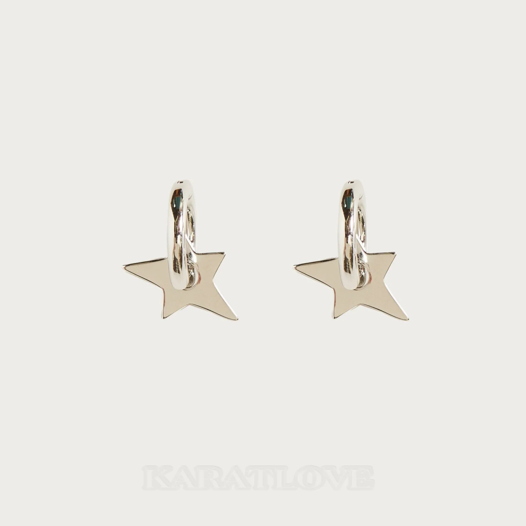 925 Sterling Silver Needle Star Hoop Earrings 925 Sterling Silver Needle Star Hoop Earrings