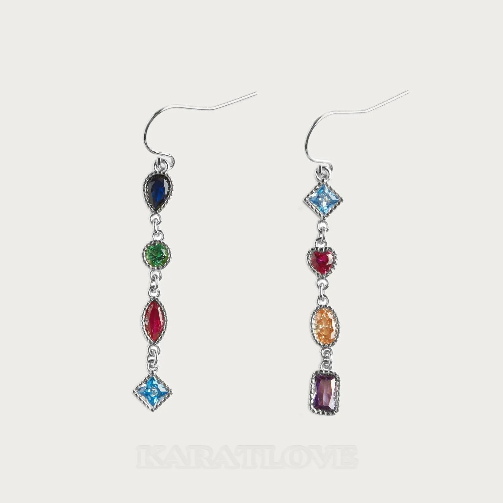 Platinum Plated 925 Sterling Silver Flower Drop Earrings Platinum Plated 925 Sterling Silver Flower Drop Earrings