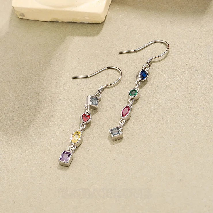 Platinum Plated 925 Sterling Silver Flower Drop Earrings