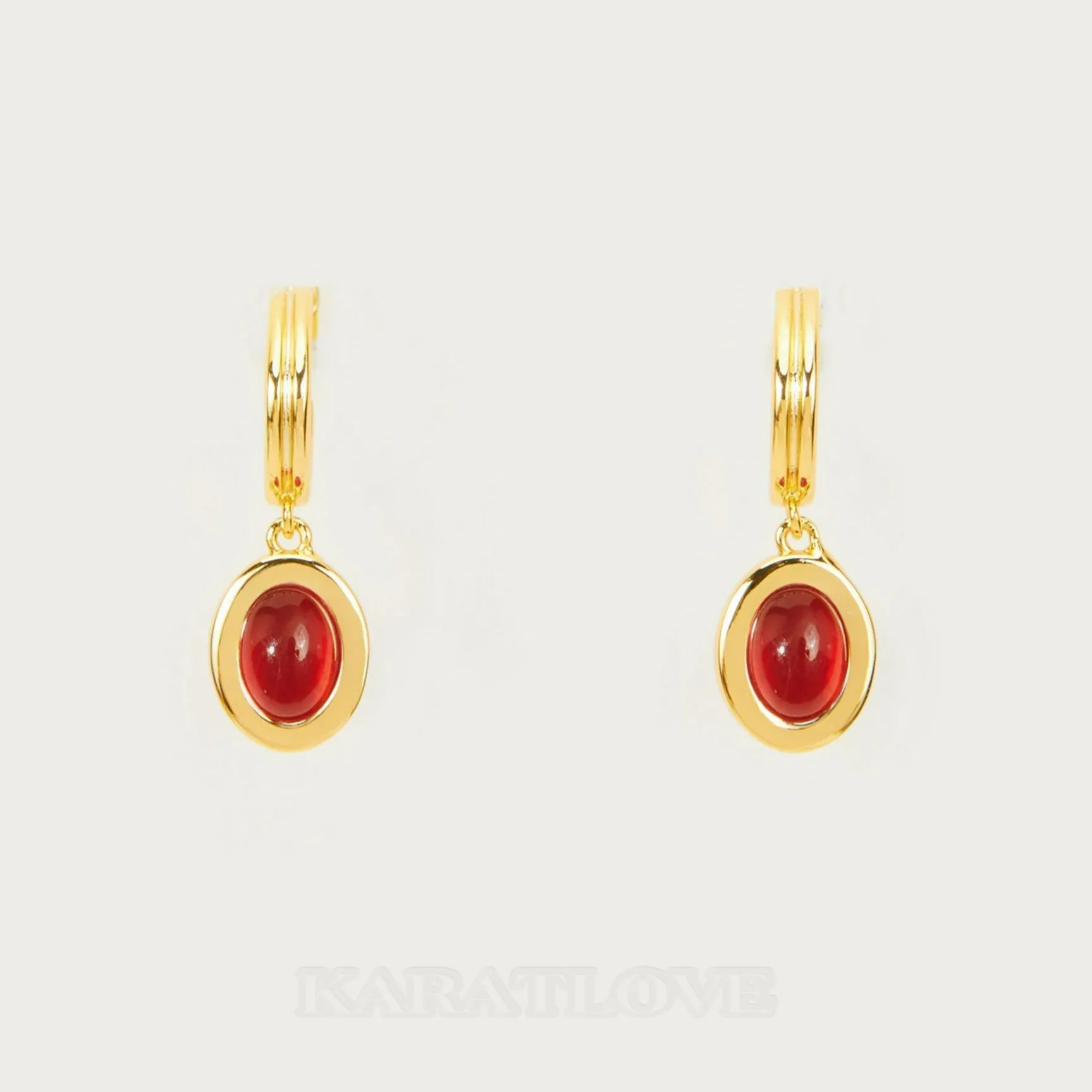 18K Gold Plated Carnelian Drop Earrings 18K Gold Plated Carnelian Drop Earrings