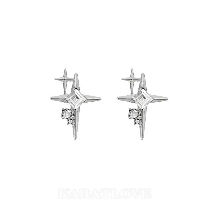 Diamond White Star Stud Earrings Diamond White Star Stud Earrings