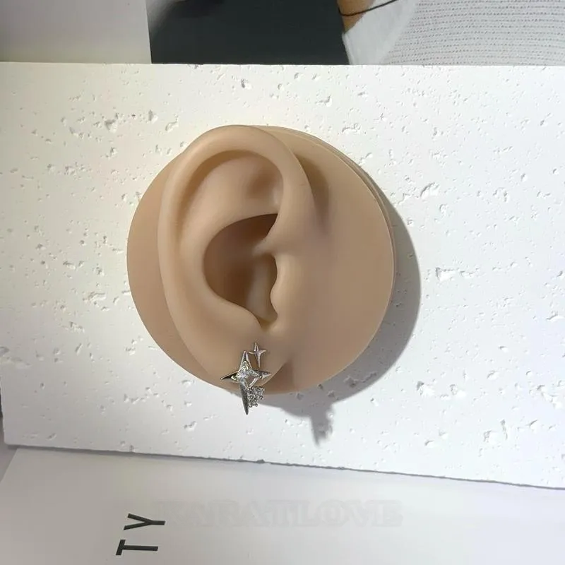 Diamond White Star Stud Earrings