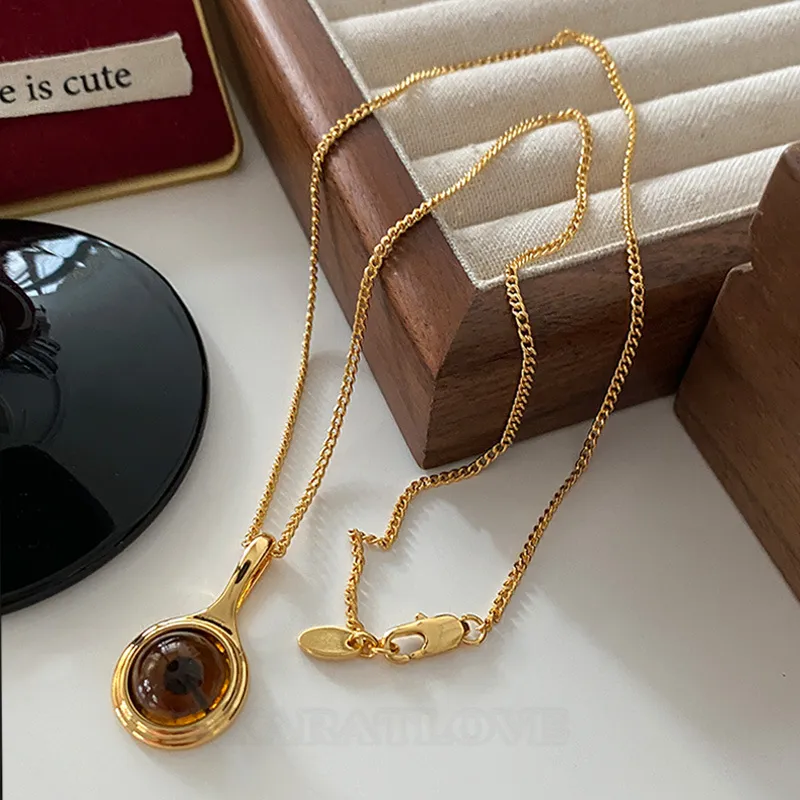 Round Cut Champagne 24K Gold Plated Yellow Gold 21" Necklace Round Cut Champagne 24K Gold Plated Yellow Gold 21" Necklace