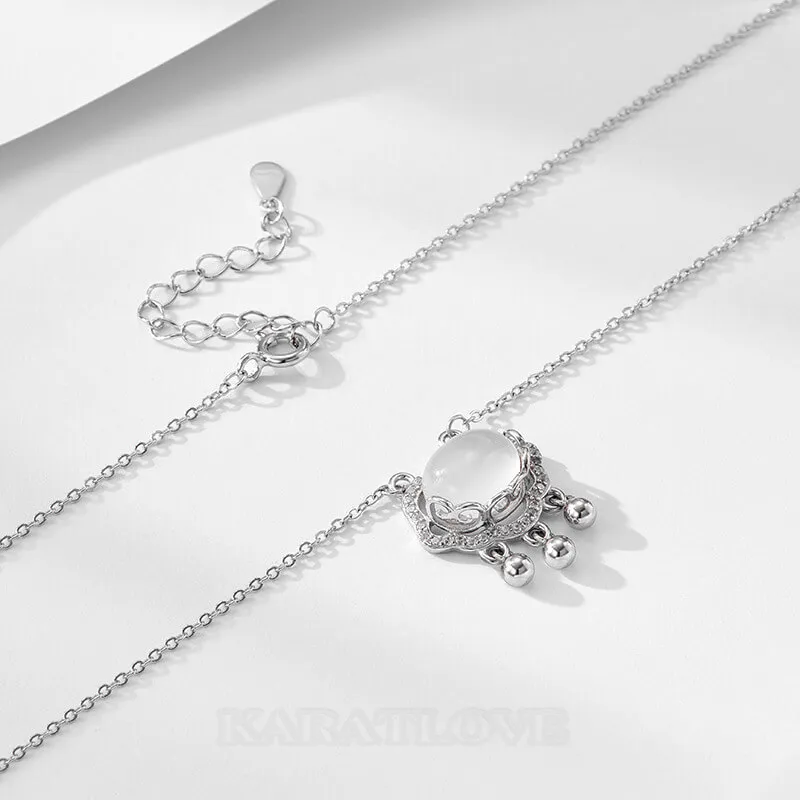 Oval 925 Sterling Silver Crystal Quartz 15.4 Inches Necklace