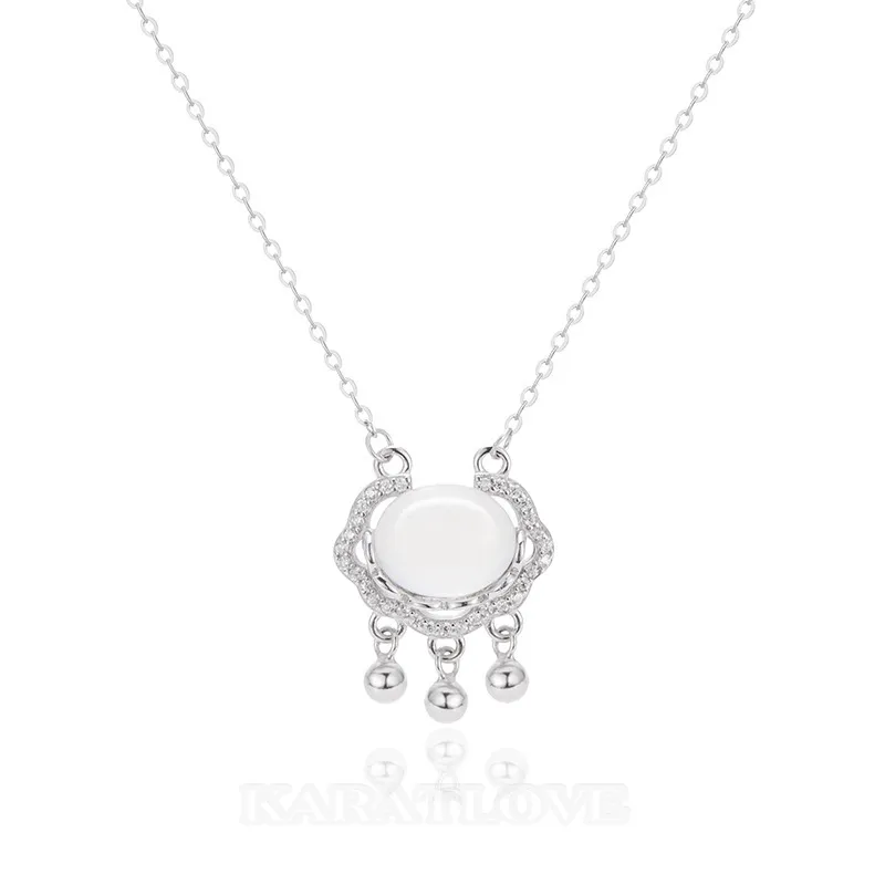 Oval 925 Sterling Silver Crystal Quartz 15.4 Inches Necklace