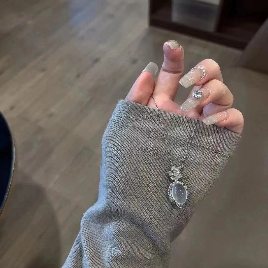 Oval Crystal Quartz 16 Inches Necklace