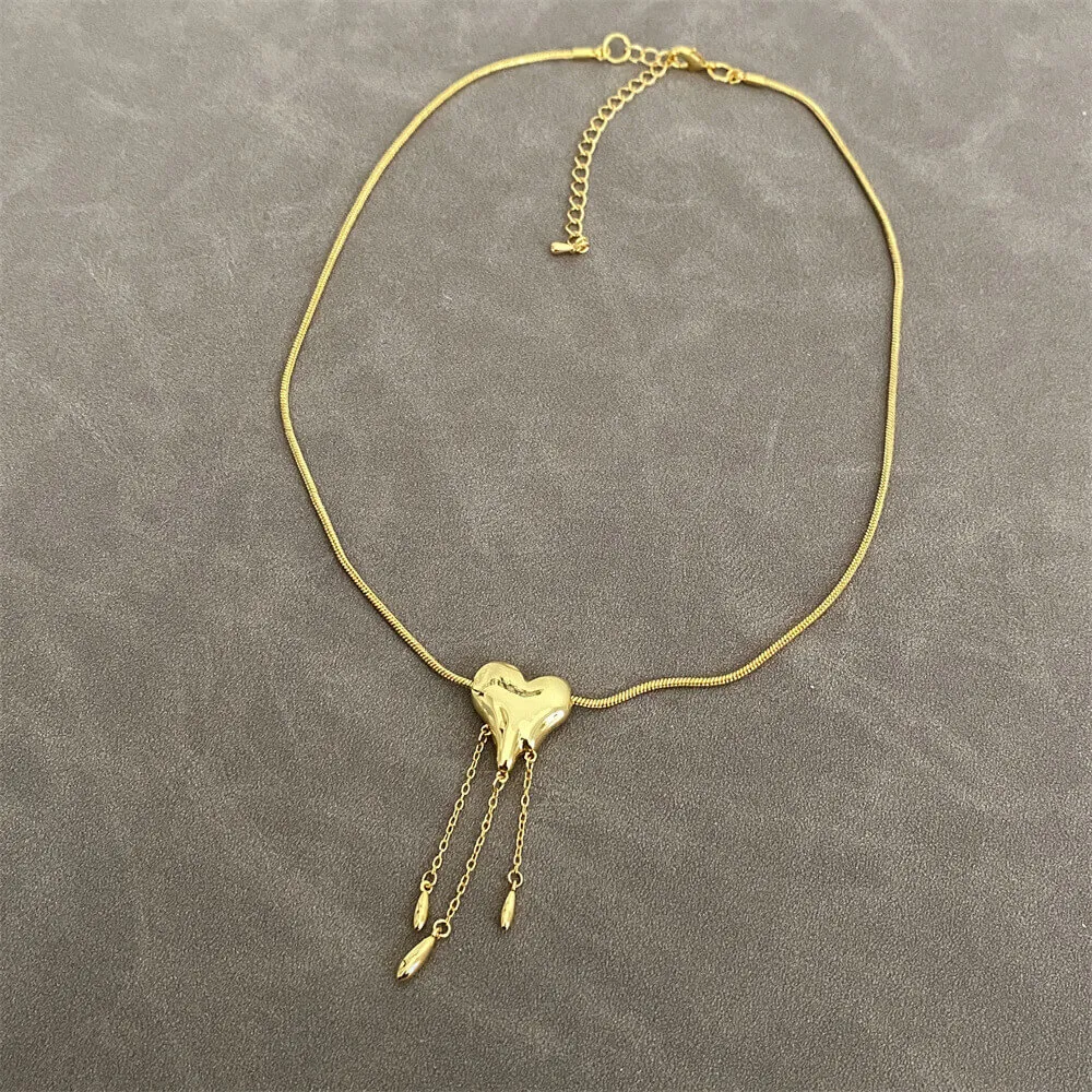 18K Gold Plated Golden Heart Necklace