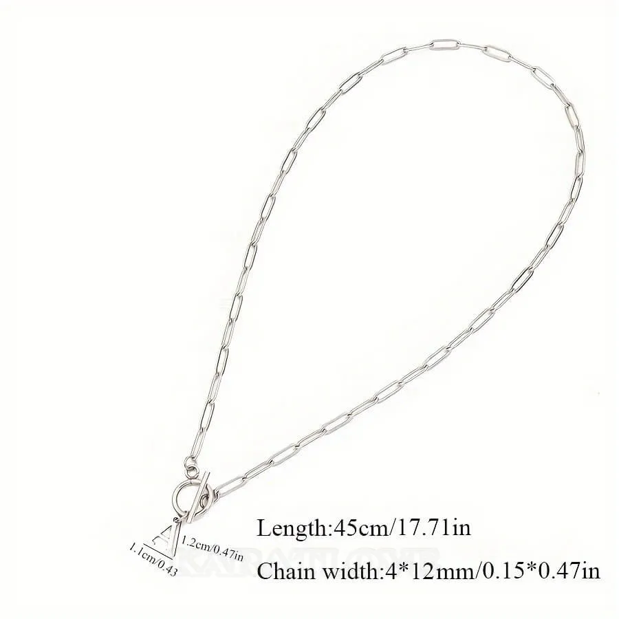 18inch/45mm Letter Initial Buckle Design Pendant Necklace