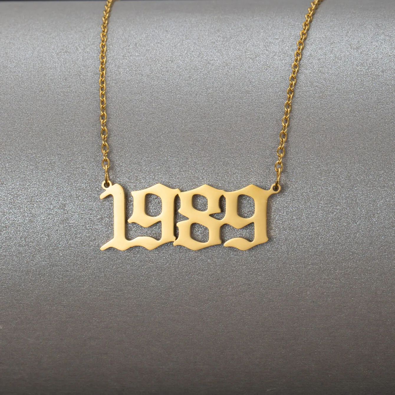 20inch/50mm Birth Year Number 14K Gold Plated Charm Necklace