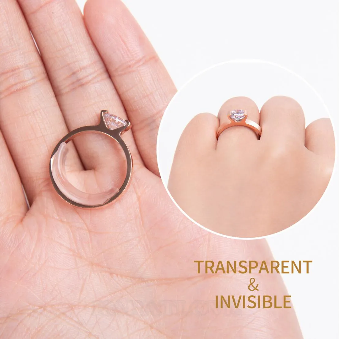 Resin Invisible Ring Size Adjuster for Any Loose Ring