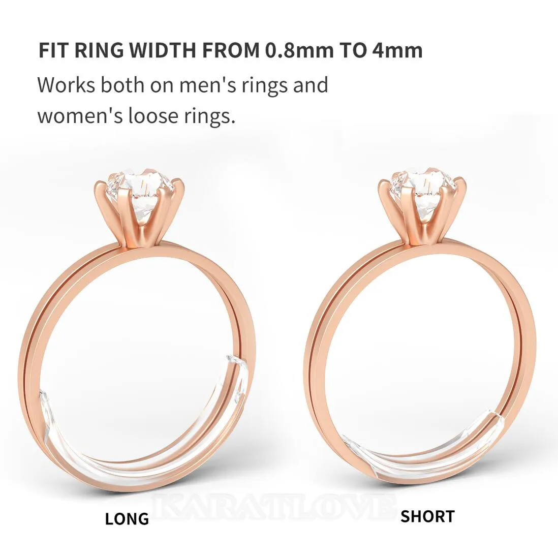 Resin Invisible Ring Size Adjuster for Any Loose Ring