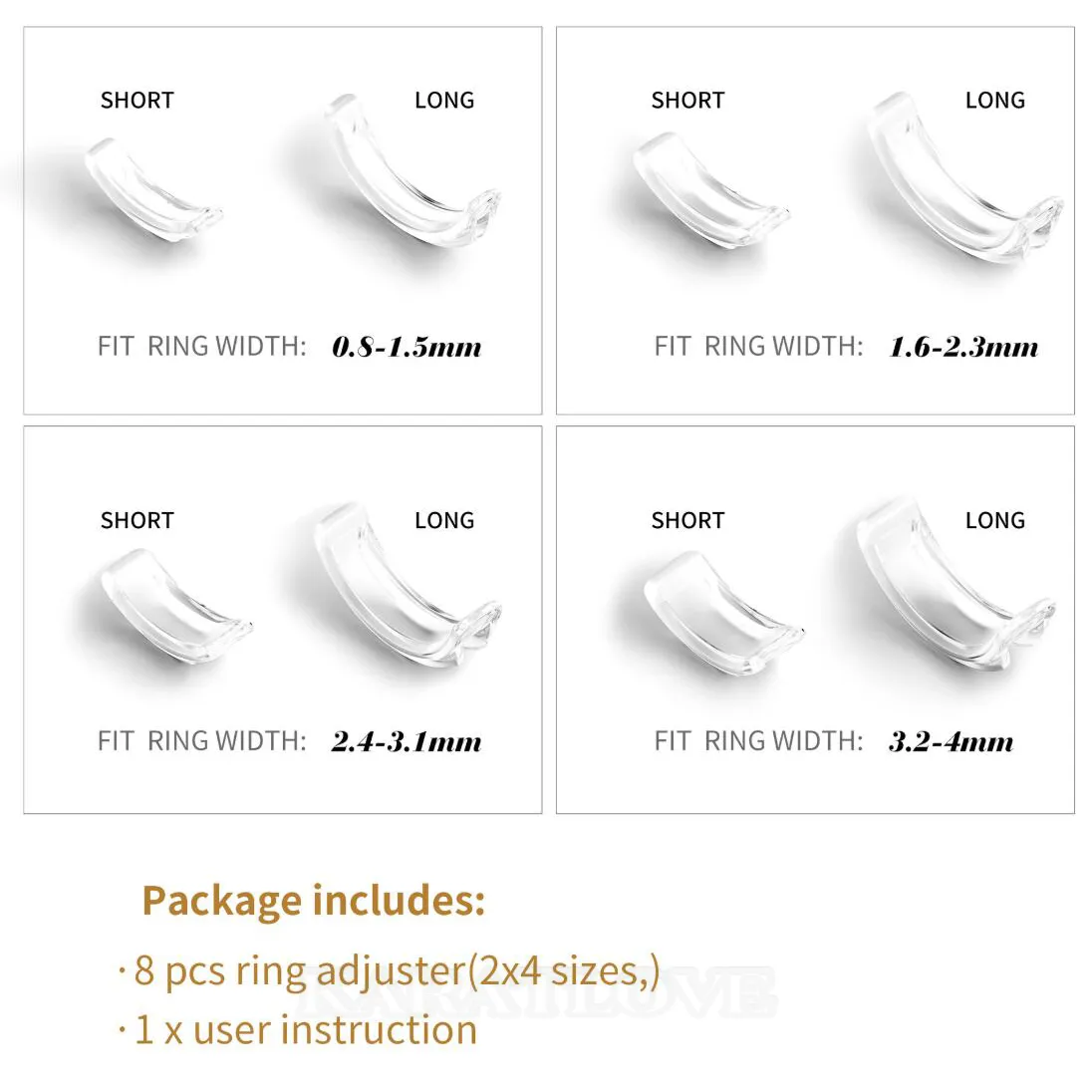 Resin Invisible Ring Size Adjuster for Any Loose Ring