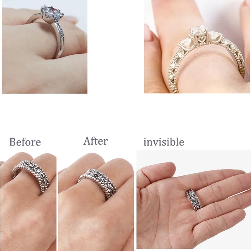 8pcs Resin Invisible Ring Size Adjuster for Loose Ring