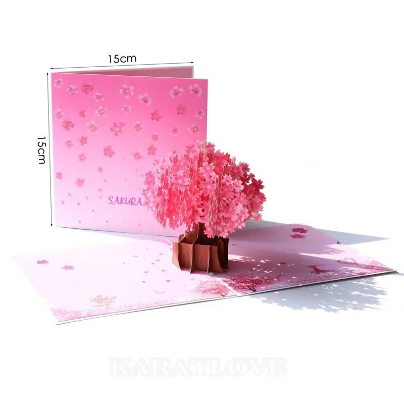 Dream Sakura Three-dimensional Festival Greeting Card Dream Sakura Three-dimensional Festival Greeting Card
