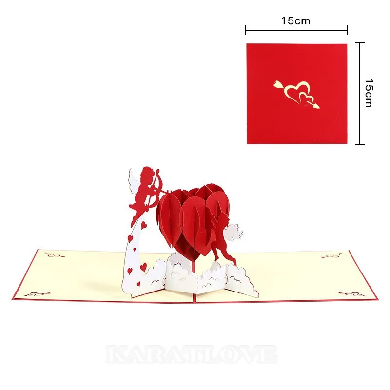 Cupid's Arrow Three-dimensional Festival Greeting Card
