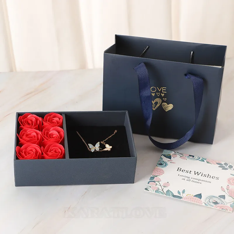 Heart Rose Jewelry Box Jewelry Display Storage Case
