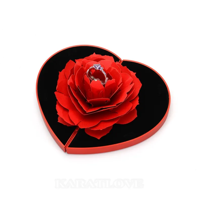 Heart Rose Jewelry Display Storage Case Box Heart Rose Jewelry Display Storage Case Box