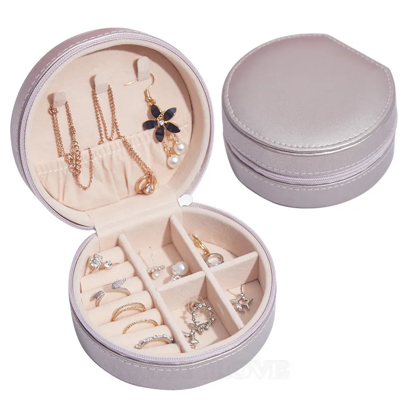 Champagne Jewelry Display Storage Case Box 