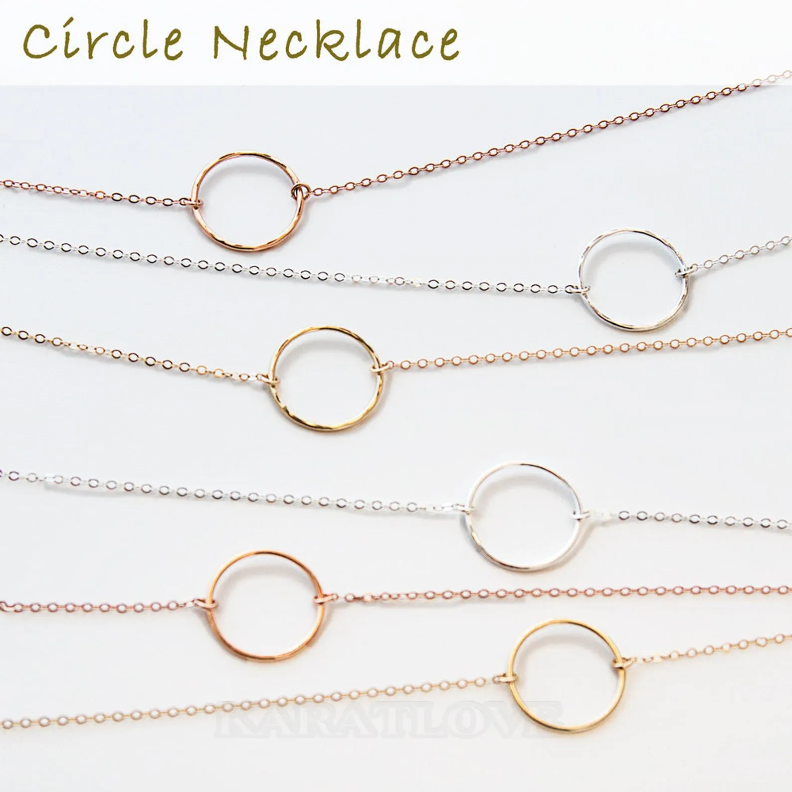 Dainty Circle Karma Necklace Eternity Simple Open Circle Gift