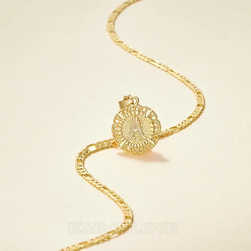 A-Z Initial Letter 20 Inches 14K Gold Plated Pendant Necklace