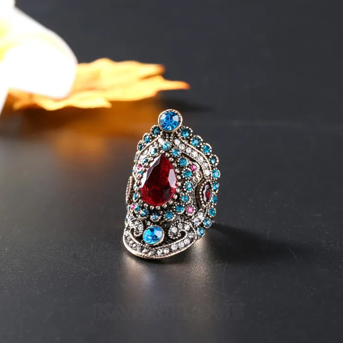 Ruby Red and Sapphire Blue Ring