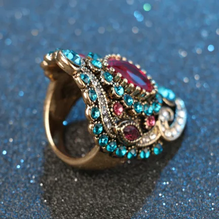 Ruby Red and Sapphire Blue Ring