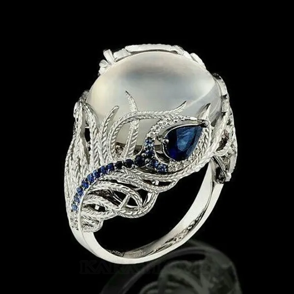 Fancy Floral Moonstone Ring for Women Fancy Floral Moonstone Ring for Women