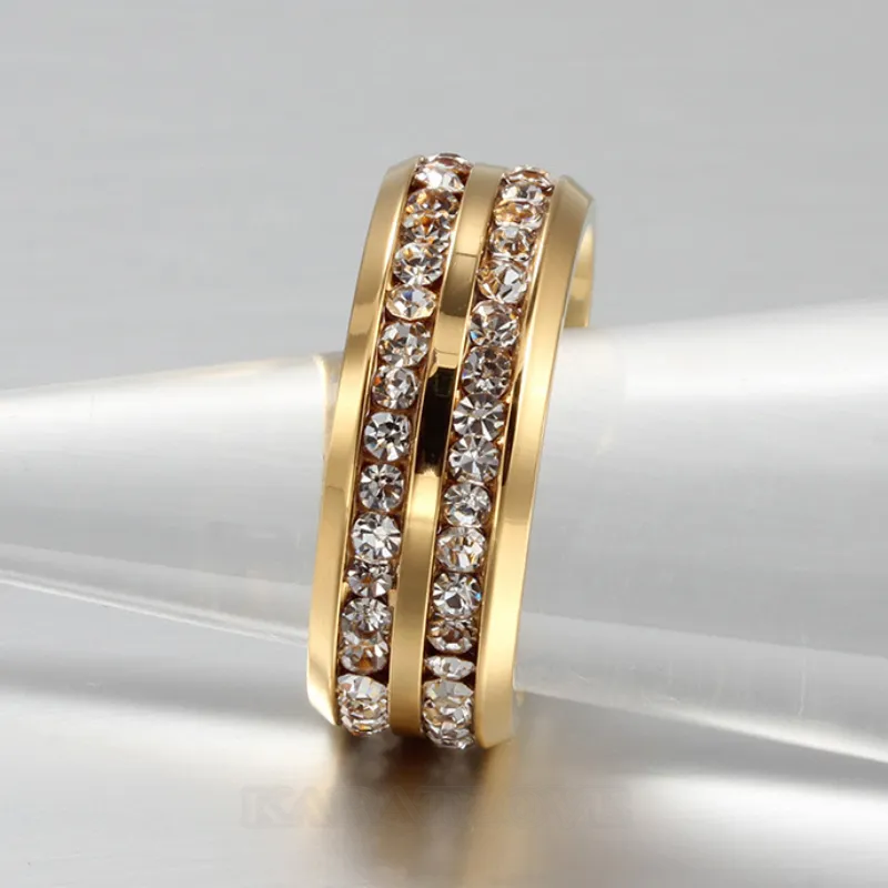 Diamond White Round Cut Yellow Gold Titanium Men's Band
