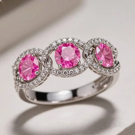 Round Cut Sterling Silver...