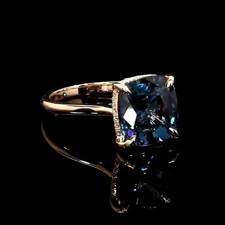 Cushion Cut Sapphire Blue...