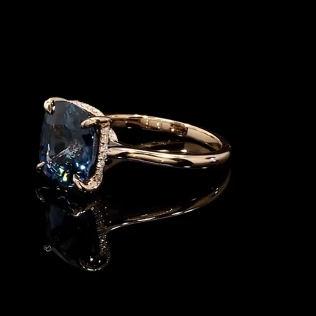 Cushion Cut Sapphire Blue...