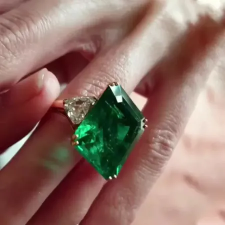 Emerald Cut Emerald Green...