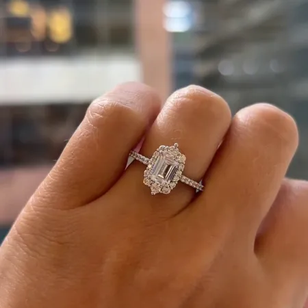 Emerald Cut Diamond White...