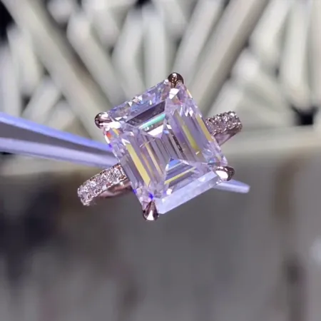 Emerald Cut Diamond White...