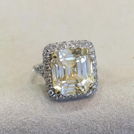 Asscher Cut Citrine Yellow...