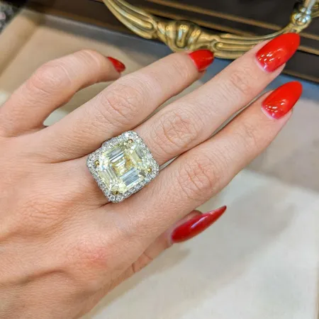 Asscher Cut Citrine Yellow...