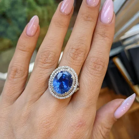 Oval Cut Sapphire Blue...