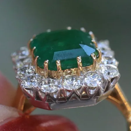 Radiant Cut Emerald Green...