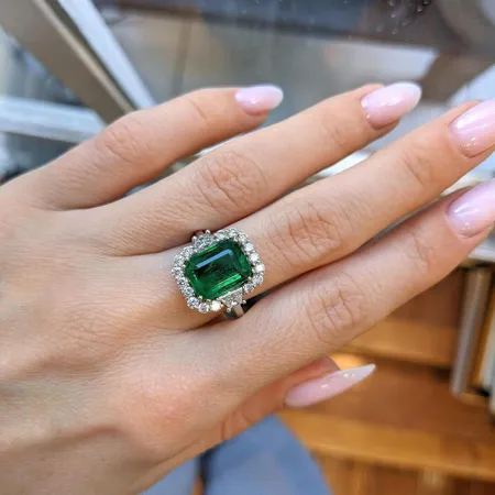 Emerald Cut Emerald Green...